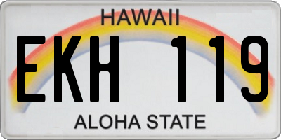 HI license plate EKH119