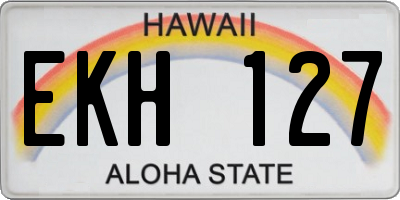 HI license plate EKH127