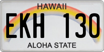 HI license plate EKH130