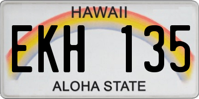 HI license plate EKH135