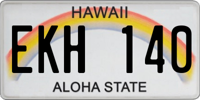 HI license plate EKH140