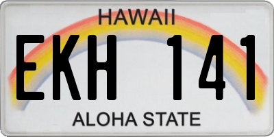 HI license plate EKH141