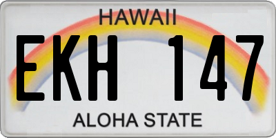 HI license plate EKH147