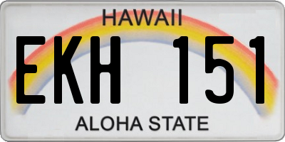 HI license plate EKH151
