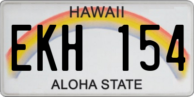 HI license plate EKH154