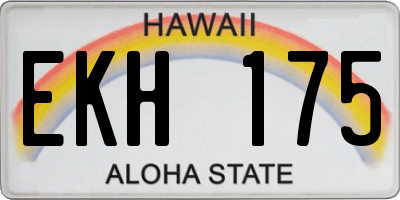 HI license plate EKH175