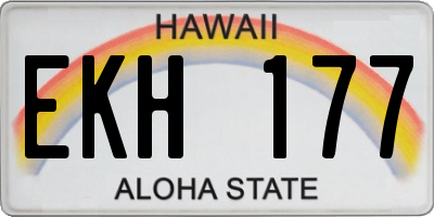 HI license plate EKH177