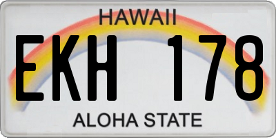 HI license plate EKH178