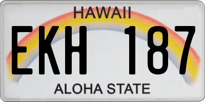 HI license plate EKH187