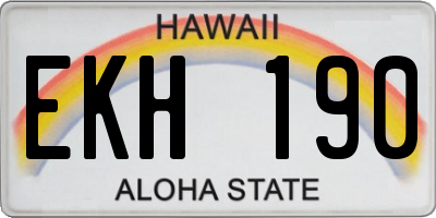 HI license plate EKH190