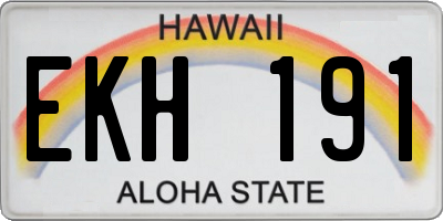 HI license plate EKH191