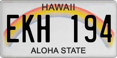 HI license plate EKH194