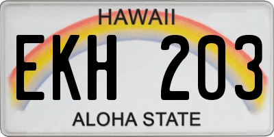 HI license plate EKH203