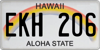 HI license plate EKH206