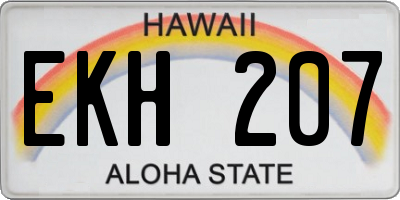 HI license plate EKH207