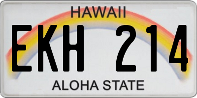 HI license plate EKH214