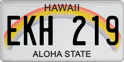 HI license plate EKH219