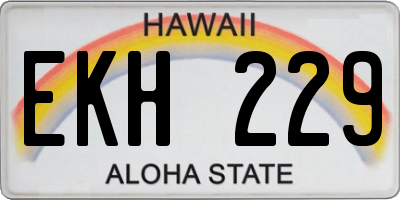 HI license plate EKH229