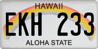 HI license plate EKH233