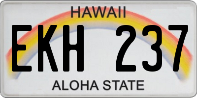 HI license plate EKH237