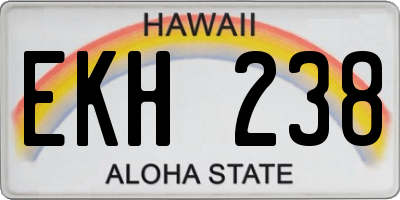 HI license plate EKH238