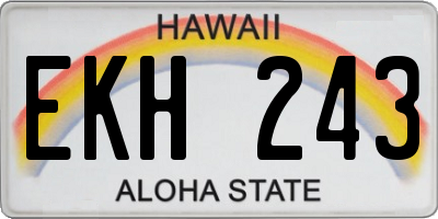 HI license plate EKH243