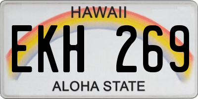 HI license plate EKH269