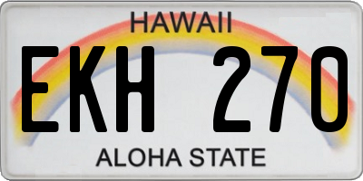 HI license plate EKH270