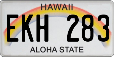 HI license plate EKH283