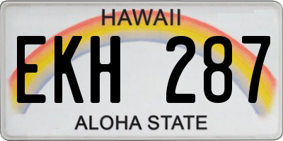 HI license plate EKH287
