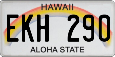HI license plate EKH290