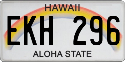 HI license plate EKH296