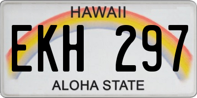 HI license plate EKH297