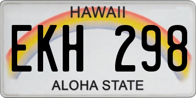 HI license plate EKH298