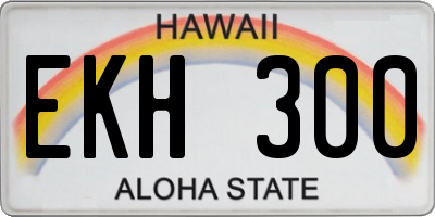 HI license plate EKH300
