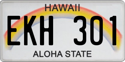 HI license plate EKH301