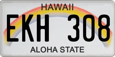 HI license plate EKH308