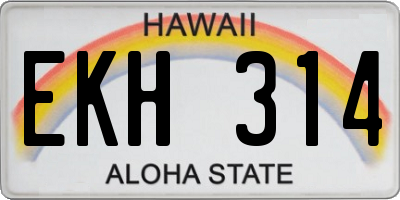 HI license plate EKH314