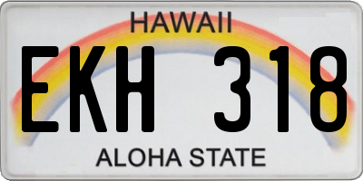 HI license plate EKH318