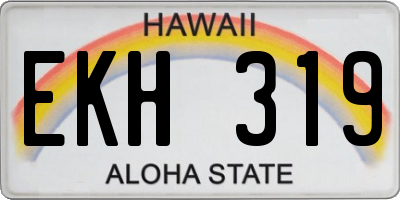 HI license plate EKH319