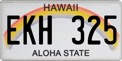 HI license plate EKH325