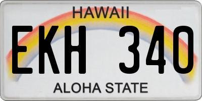 HI license plate EKH340