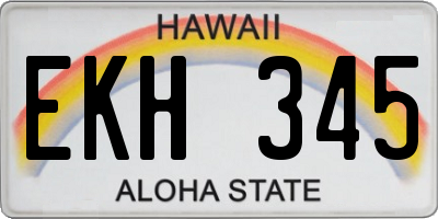 HI license plate EKH345