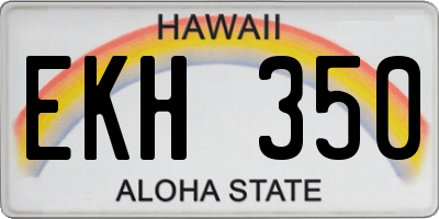 HI license plate EKH350