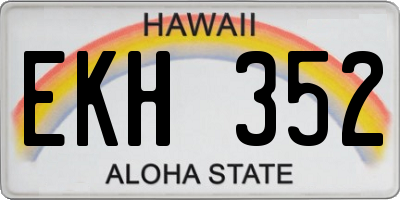 HI license plate EKH352