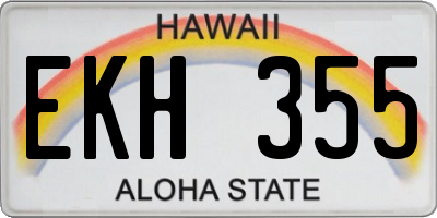 HI license plate EKH355