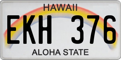 HI license plate EKH376