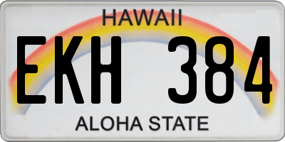 HI license plate EKH384