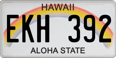 HI license plate EKH392