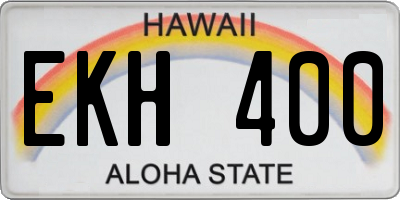 HI license plate EKH400